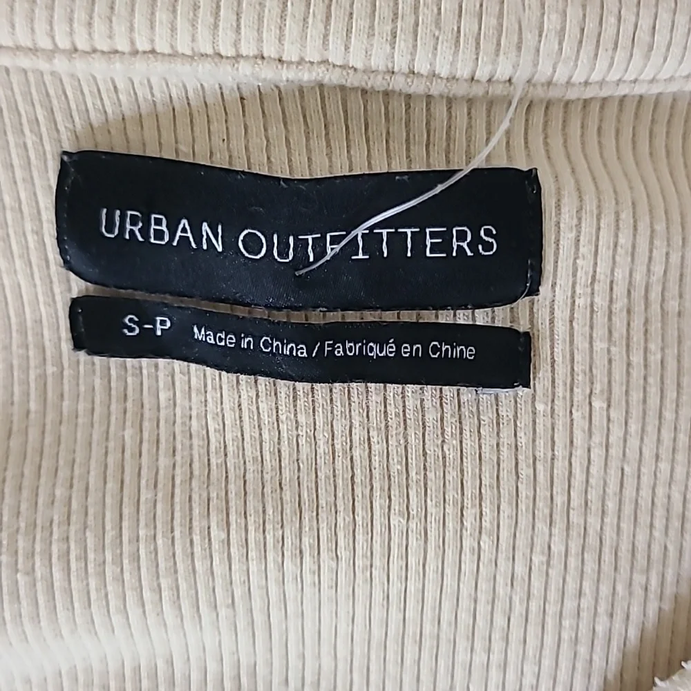 Urban Outfitters Romper Size Small Light Beige Ribbed Stretch Bodycon Casual Fun - Picture 5 of 6